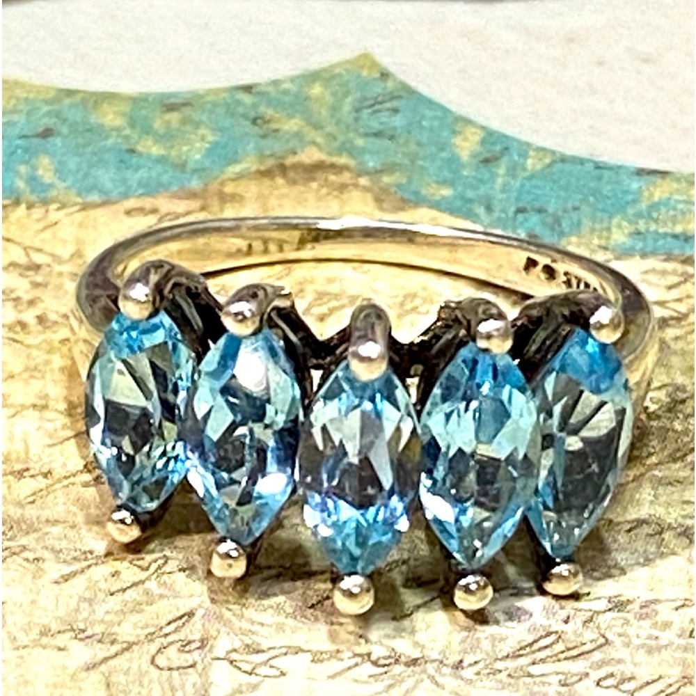 Vintage Blue Topaz Sterling Silver Ring
